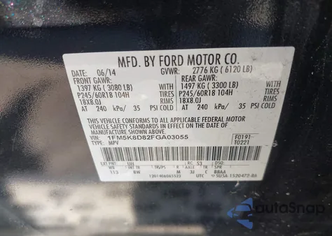 2015 Ford Explorer Xlt z USA, uszkodzony, nr VIN 1FM5K8D82FGA03055